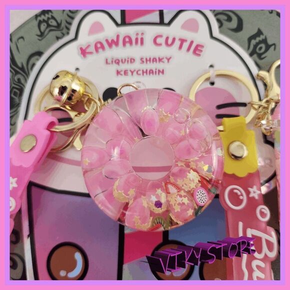 💕 NWT Kawaii Cutie Liquid Shaky Key Chain 2 pcs #7162 💕 - Picture 3 of 6